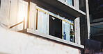 Construction site, engineer and man with tablet, city and inspection of process, architecture and online. Building, inspector and person with tech for development, project management and renovation