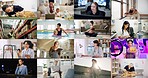 Women, collage and profession in difference for career opportunity, job or global development. Female people, mosaic or montage with occupation or growth together for work balance, culture or society
