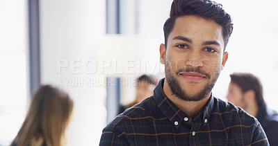 Buy stock photo Proud, business and man with portrait in office for corporate career, bank consultant and management. Male person, employee and about us, banking experience and ambition for financial opportunity