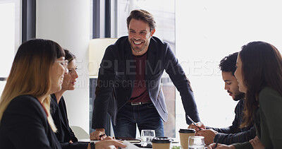 Buy stock photo Business, people and meeting with team in office for discussion, planning and finance feedback. Manager, staff and brainstorming with ideas, investment proposal and collaboration for budget solution