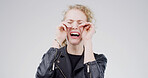 Girl, crying and sad in studio with depression, grief or loss with emotion on white background. Space, tears and crisis with female person in mourning, distress with mental health and unhappy