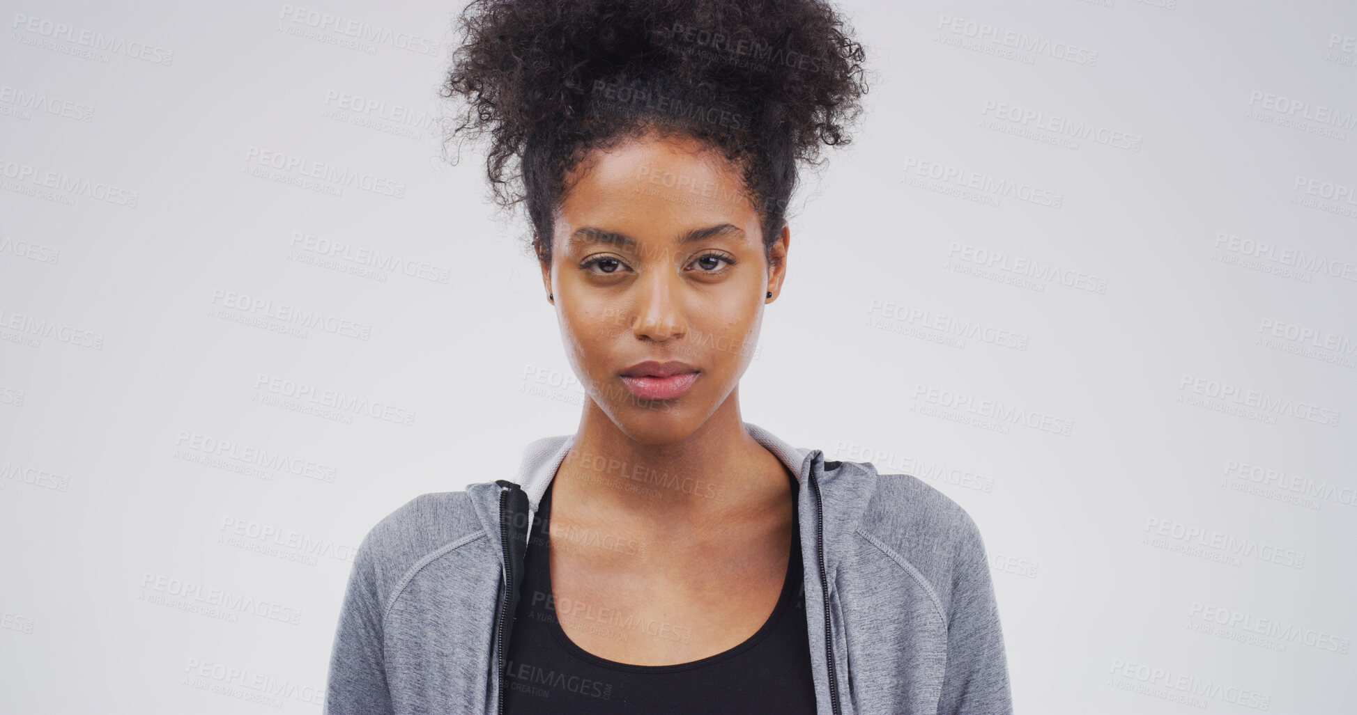 Buy stock photo College, portrait and woman student on studio space for development, learning or university study. Education, future and growth with person isolated on white background for knowledge or school course