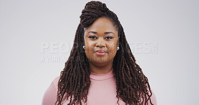 Buy stock photo Portrait, teacher and black woman in studio for education, learning and college. Confidence, tutor and African person with university lecturer isolated on white background with space in Tanzania