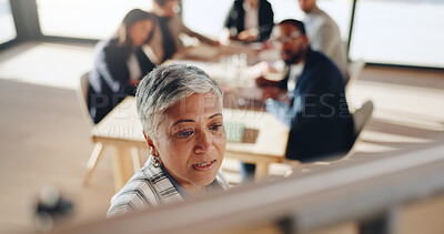 Buy stock photo Office, business woman and presentation with people for partnership, coaching or proposal meeting. Whiteboard, clients and startup manager for strategy, B2B feedback or training in creative agency