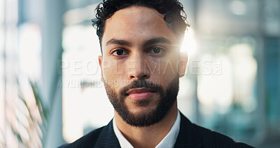 Buy stock photo Serious, professional and portrait of businessman in office with confidence for corporate career. Face, opportunity and male financial manager from New York with pride for finance job in workplace.