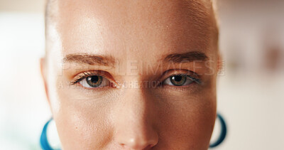 Buy stock photo Business, eyes and portrait of woman for fashion design startup, career and boutique store. Retail entrepreneur, face and closeup of person in office for stylist, jewellery designer and creative job