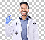 Healthcare portrait, happy man or doctor with syringe, needle or
