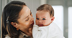 Love, bonding and mother with baby in home for trust, parenting comfort and happy together. Childcare, support and motherhood with woman and kid in family house for connection, care and growth
