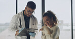 Adoption, clipboard and people with dog for foster application, health check and pet information. Animal shelter, sanctuary and man with paperwork for woman for rescue, care and approval process