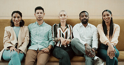 Buy stock photo Team, portrait and support with business people in office for community, diversity and about us. Collaboration, solidarity and coworking with group of employees for pride, opportunity and commitment