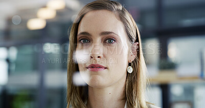 Buy stock photo Portrait, confidence and business woman in office as compliance officer with career ambition. About us, professional worker and pride in workplace with policy development coordinator in Switzerland