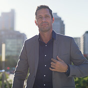 Stan Thomas Developer Thinking, business and man for travel in city for planning, ideas and ...