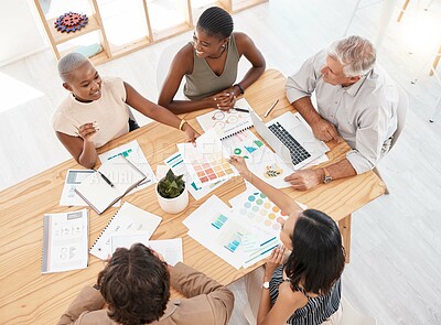 Buy stock photo Data, logistics and business meeting in office with analytics data team with innovation, creative and strategy plan. Teamwork, marketing and business people with writing, planning and collaboration