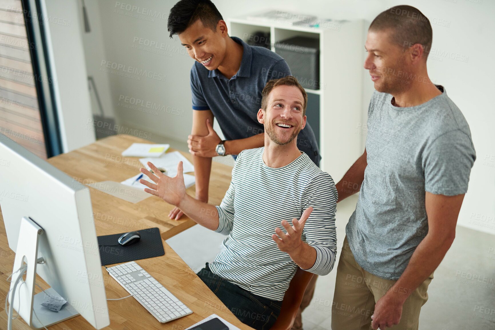 Buy stock photo Office, presentation and business people with graph on screen for investment, growth and report. Boardroom, data analyst and manager with conference for trading portfolio, kpi analysis and solution