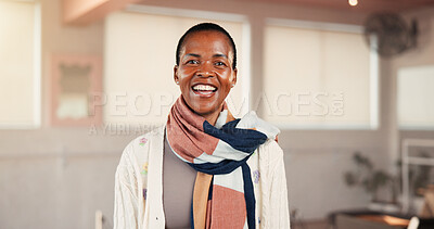 Buy stock photo Portrait, black woman and instructor with smile for pilates, fitness pride and satisfaction. Happy, female person and confident for exercise course, training support and join us with club membership