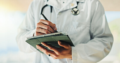 Buy stock photo Hands, doctor and person with tablet pen for medical info, digital signature or telehealth in clinic. Tech, healthcare worker and stylus in hospital for insurance records, wellness email or research