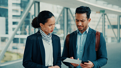 Buy stock photo Man, worker and help with boarding pass at airport for flight delay, work trip and departure crisis. Business travel, gate agent and confused with air ticket for details error or passenger assistance
