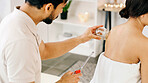 People, glass and cupping therapy for back pain, health and healing for muscle blood flow benefits. Therapist, holistic spa and woman with man for wellness, relax or resort with deep tissue massage
