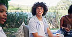 Portrait, wine tasting or man outdoor with friends, social gathering or bonding with flavor sampling. Happy, reunion or people in nature with alcohol drink, connection or summer event in sip activity