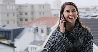 Buy stock photo Thinking, woman and student with phone call outdoor for discussion, study schedule and feedback. Person, mobile and contact college for enrolment approval, education consultation and admission chat