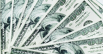 Buy stock photo Stack, money and dollars with finance for salary, financial fraud or embezzlement. Wages, notes or gambling payment with illegal cash, illicit funds and increase with income corruption from smuggling