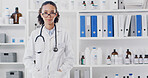 Doctor, medicine and portrait with woman in hospital for cardiology, healthcare or service. Drugs, pharmaceuticals and trust with confident medical professional in clinic for support or wellness