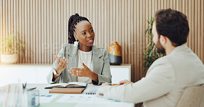 Buy stock photo Business, people and explain idea in office with data analysis, planning and forecast for profit growth. Team, discussion and advice in workplace with stats, update and feedback for revenue increase.