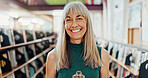 Librarian, woman and portrait with clipboard in library for stock control, material checklist and info. Admin, mature person and happy in bookstore for inventory, sampling books and resource catalog