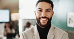 Portrait, business and happy man in office, about us and corporate lawyer with career opportunity. Smile, professional and confident attorney, legal expert and consultant coworking for justice