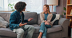 Therapy, fight and talking with couple in office for conflict resolution, support and help. Relationship counseling, psychology solution or marriage discussion with man and woman in clinic for crisis