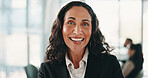 Smile, professional and face of mature businesswoman in office with confidence for law career growth. Happy, legal job and portrait of female attorney with pride for company about us in workplace.