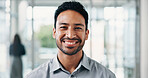Happy, portrait and business man in office with pride for finance advisor, career growth and job. Corporate, professional and person with smile, confidence and about us for financial opportunity