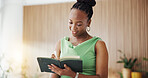 Design, notebook and planning with business black woman in office for agenda or schedule. Creative, planner and writing with African designer in artistic workplace for checklist, notes or reminder