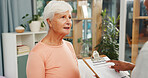 Old man, physiotherapy and paperwork with clipboard, explain or nutrition facts for healing at clinic. People, elderly patient and healthcare with report, feedback or consultation with diet info