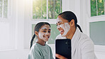Skincare, mom or child in home with selfie, face mask or bonding together in self care post. Connection, parent or girl in bathroom with treatment, pampering day or memory capture for social media.