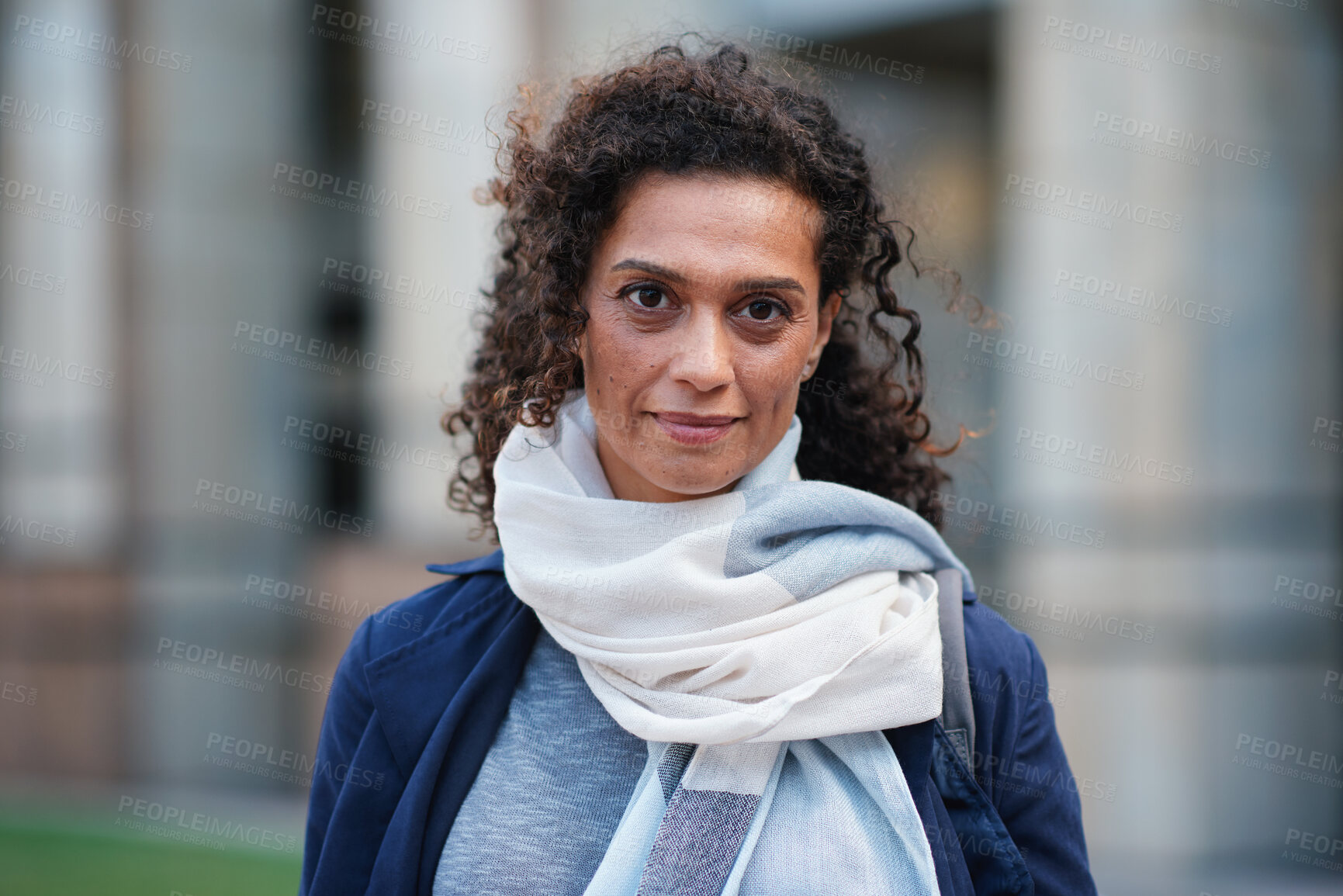 Buy stock photo Smile, professional and portrait of businesswoman in city with confidence for finance career. Outdoor, job opportunity and mature female financial manager with pride for company about us in town.