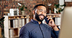 Phone call, night and business man in office for finance advice, investment and communication. Corporate, talking and person with cellphone for financial consulting, risk assessment and conversation