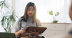 Doctor, patient and discussion in consultation with notebook, plan and advice for medical diagnosis. Healthcare worker, people and conversation in office with diary, appointment and test results.