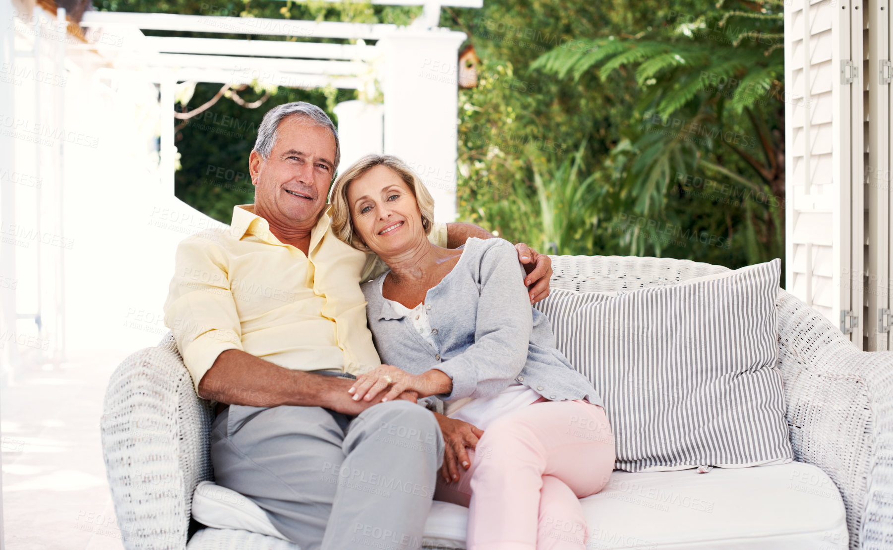 Buy stock photo Shot of a senior couple enjoying the day together