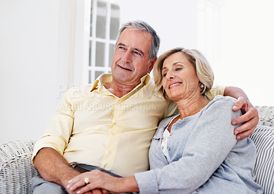 Buy stock photo Shot of a senior couple enjoying the day together