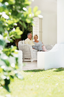 Buy stock photo Shot of a senior couple enjoying the day together