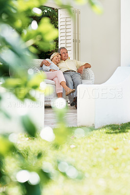 Buy stock photo Shot of a senior couple enjoying the day together