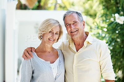 Buy stock photo Shot of a senior couple enjoying the day together