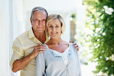 Buy stock photo Shot of a senior couple enjoying the day together