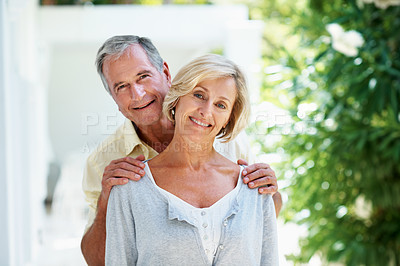 Buy stock photo Shot of a senior couple enjoying the day together