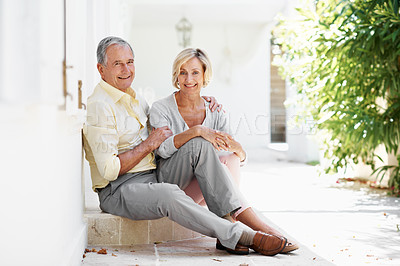 Buy stock photo Shot of a senior couple enjoying the day together