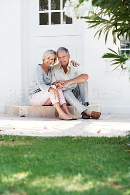 Buy stock photo Shot of a senior couple enjoying the day together