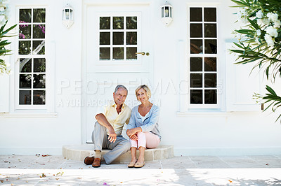Buy stock photo Shot of a senior couple enjoying the day together