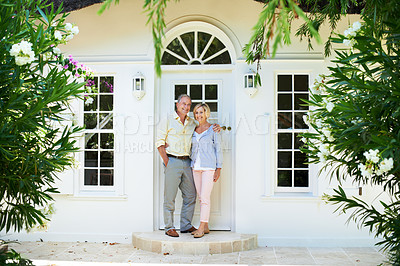 Buy stock photo Shot of a senior couple enjoying the day together