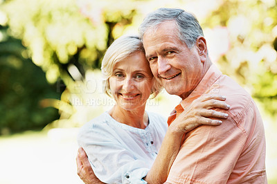 Buy stock photo Shot of a senior couple enjoying the day together